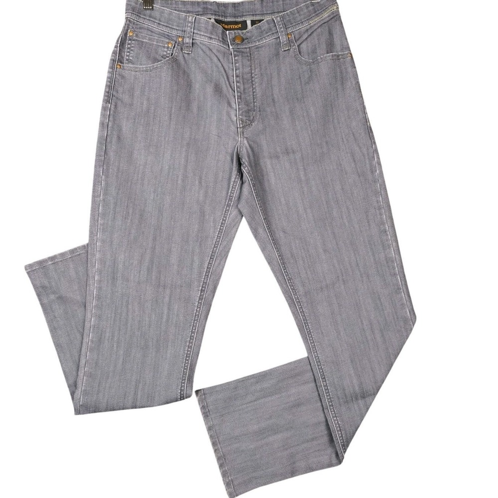 Marmot Men's Gray Jeans Size 32 Straight Leg Outdoor Cotton Blend Denim Pants